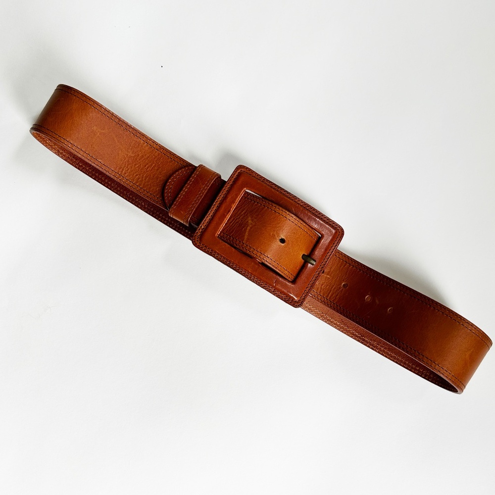 Camel Wide Genuine Leather Belt